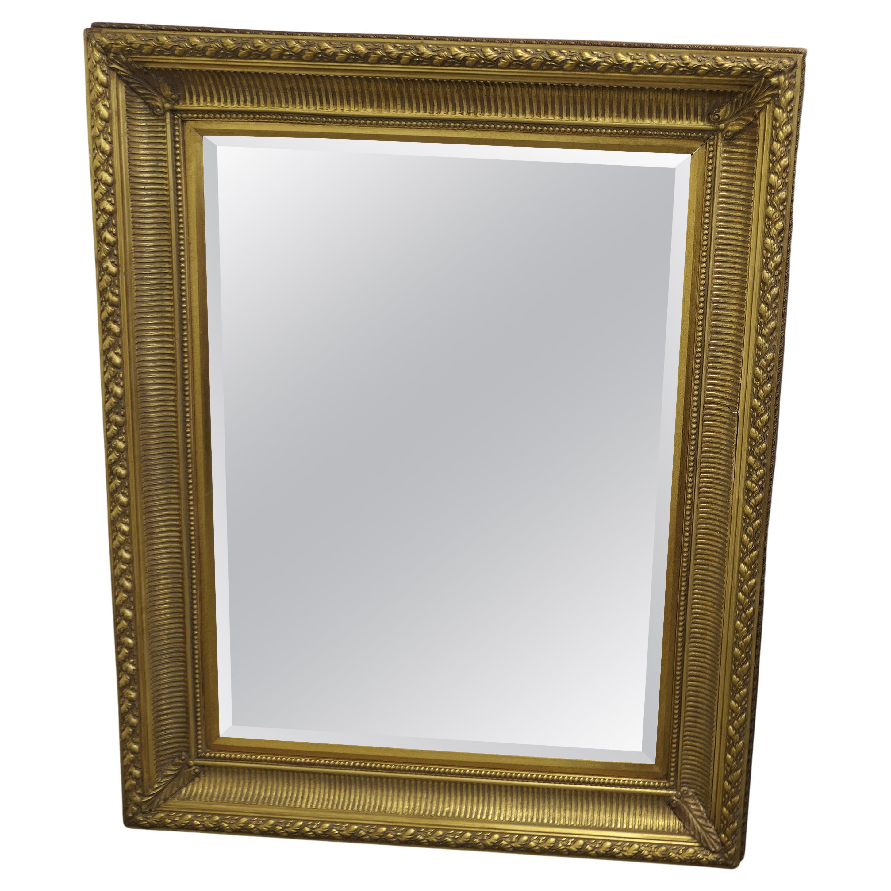 Large Decorative Gilt Wall Mirror This Is a Lovely Old Mirror For Sale