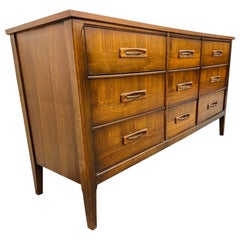Mid-Century Modern 9-Drawer Walnut Dresser