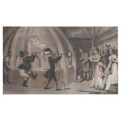 Original Used Print After Thomas Rowlandson, in the Glass-House, 1820