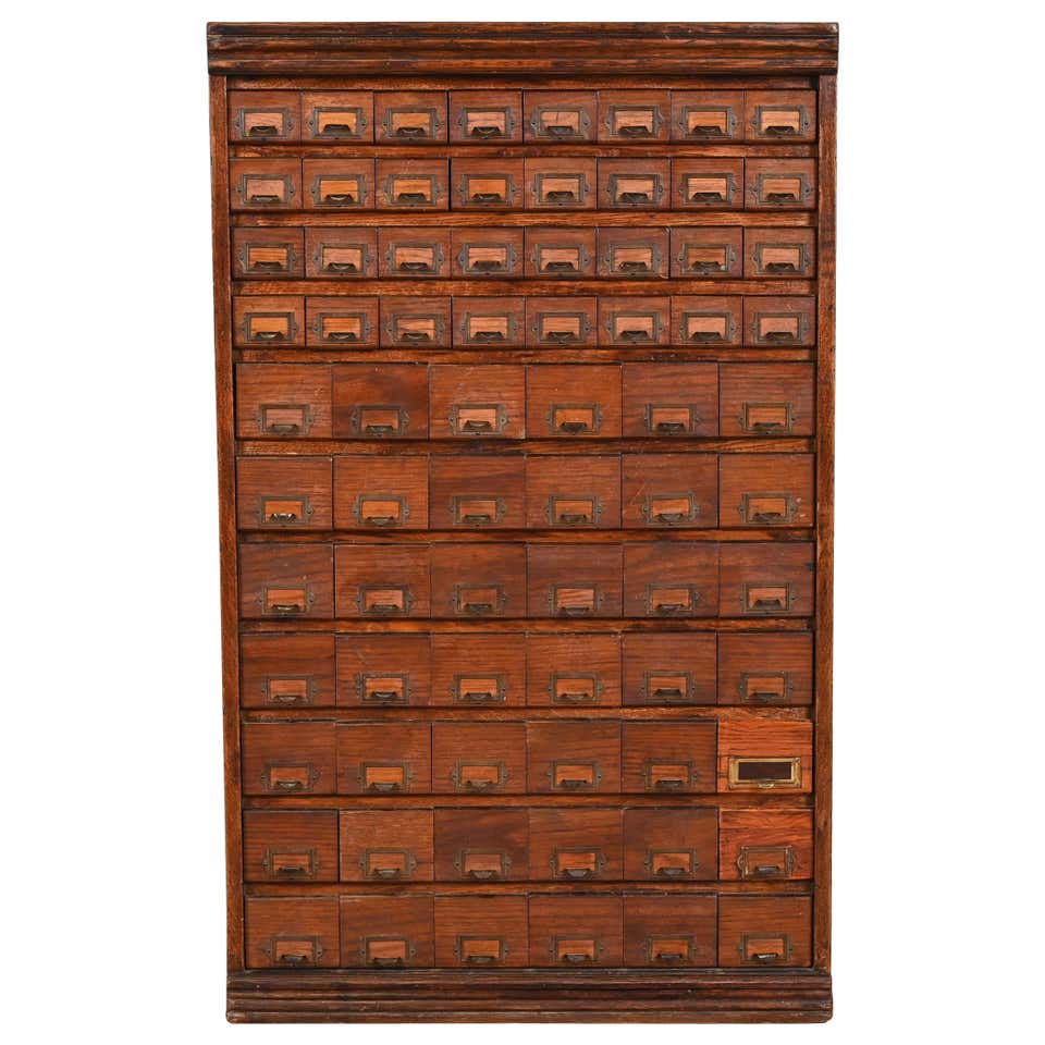 MidCentury Restored 40Drawer Library Card Catalog at 1stDibs