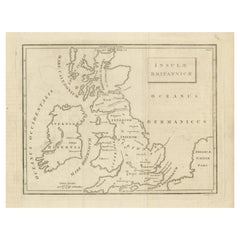 Antique Map of the British Isles According to the Geography of the Roman Empire