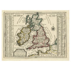 Carte des îles britanniques avec des rois historiques, 1719