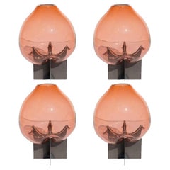 Set of 4 Pink Pierced Table Vase by Studio Thier & Van Daalen