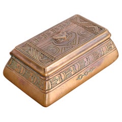 Tiffany Studios New York 'American Indian' Bronze Stamp Box