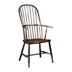 Used Early 19th Century Cornish English West Country Windsor Stick Chair, Farmhouse