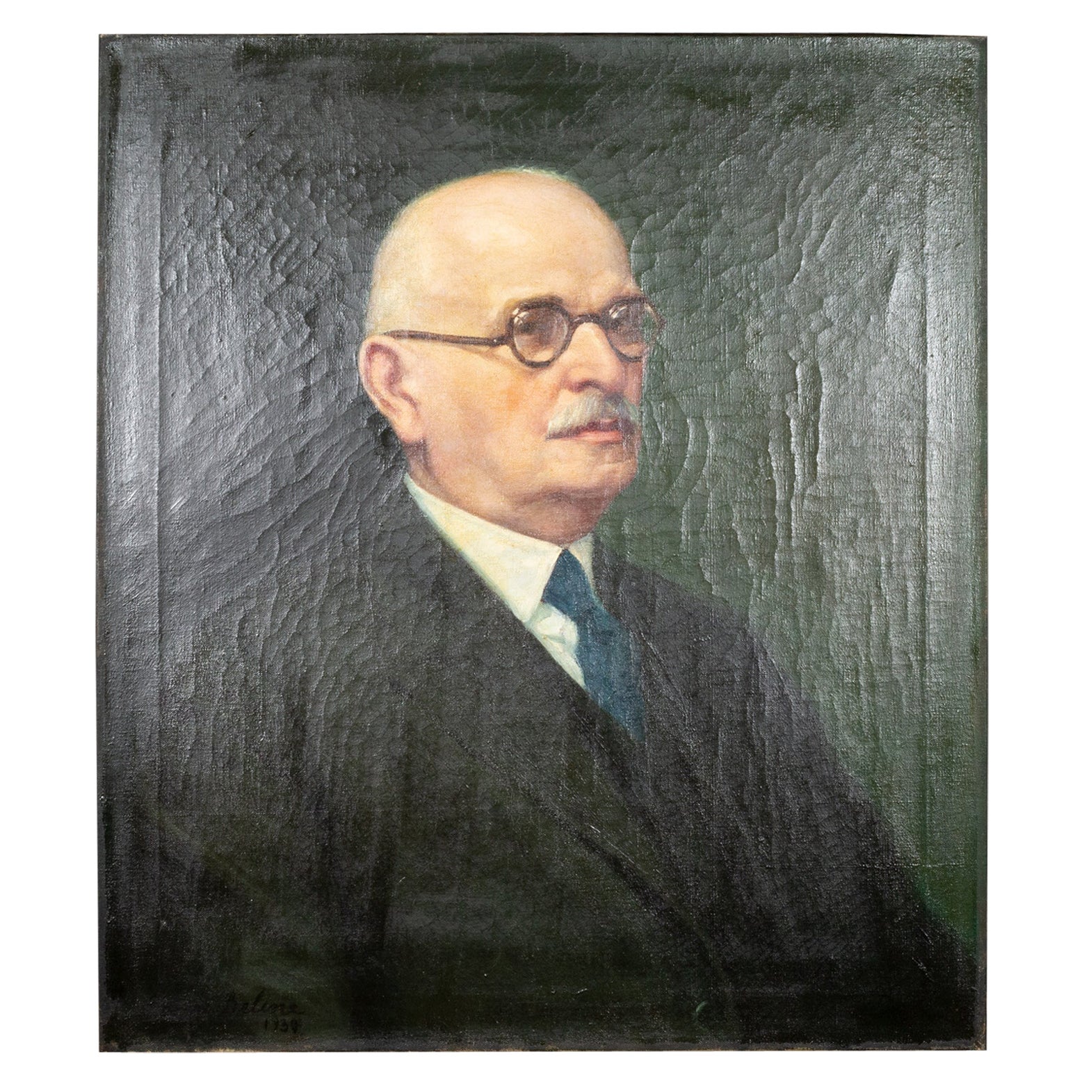 George Beline Oil on Canvas Portrait, c.1930 For Sale