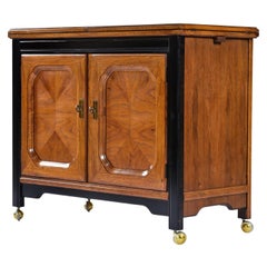 Thomasville Embassy Asian Modern Campaign Style Brass Accent Server Dry Bar
