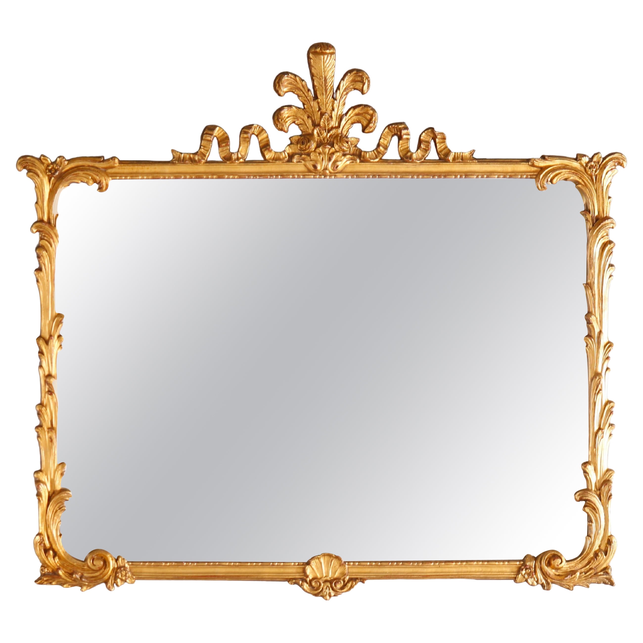 Antique French Style Giltwood Wall Mirror circa 1920