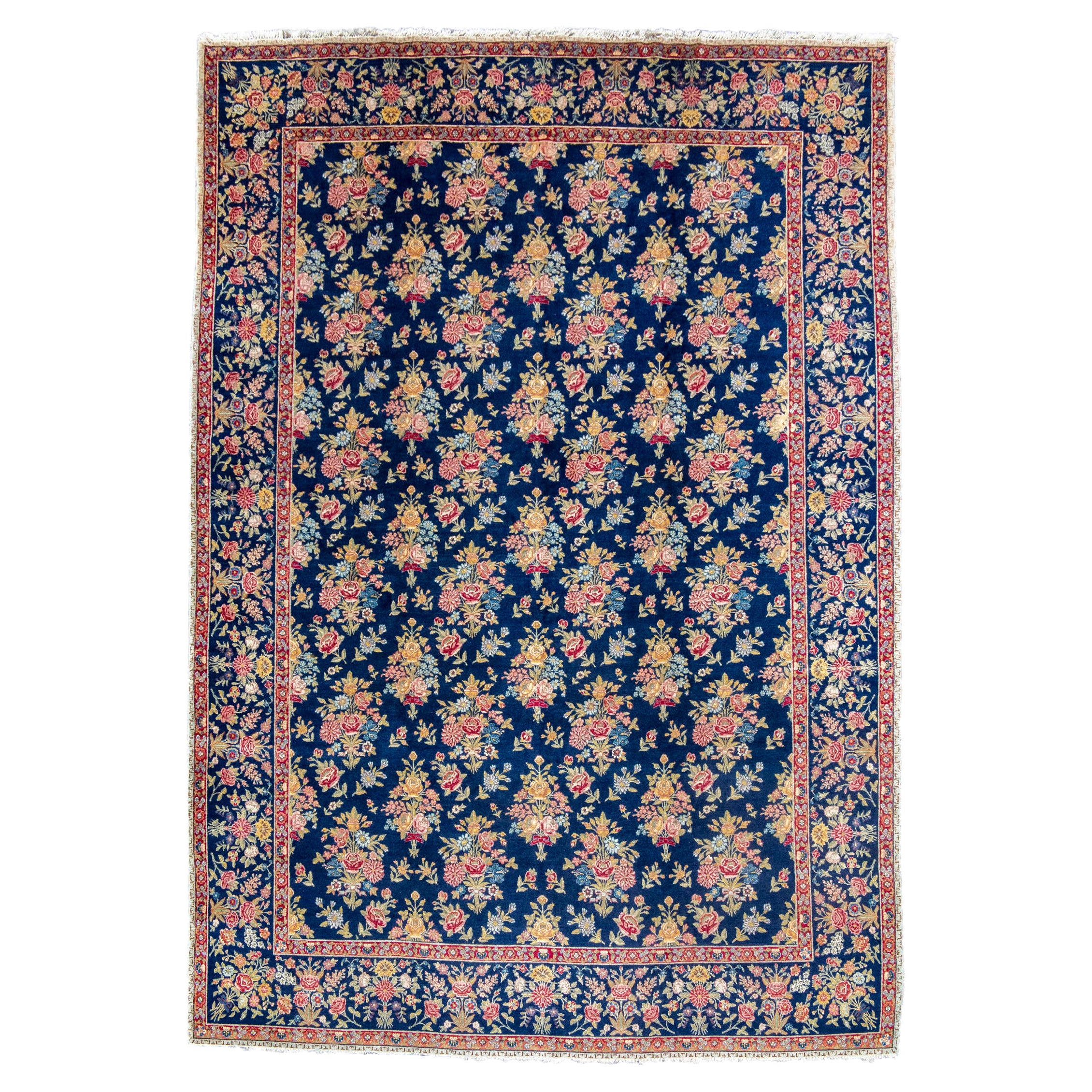 Antiker Persischer Blumenteppich aus Täbris, um 1900