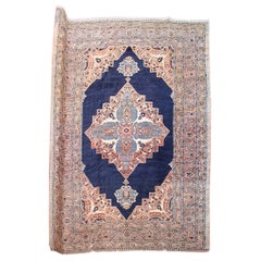 Grand tapis persan de Tabriz indigo, 19ème siècle