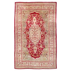Tapis indien Agra rouge et or, fin du 19ème siècle