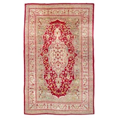 Tapis indien Agra rouge et or, fin du 19ème siècle