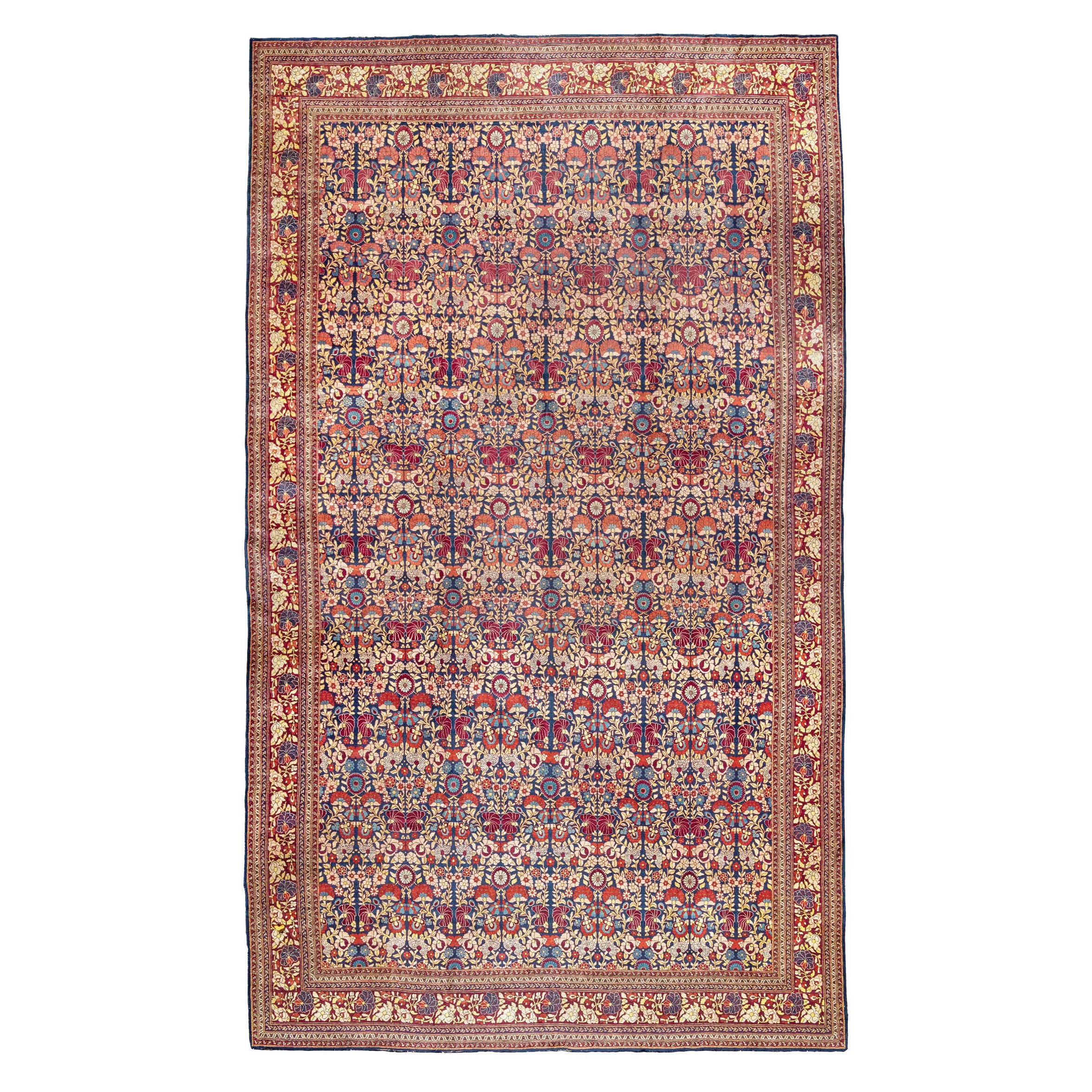 Antiker großer überdimensionaler persischer Mashad-Teppich, ca. 1900