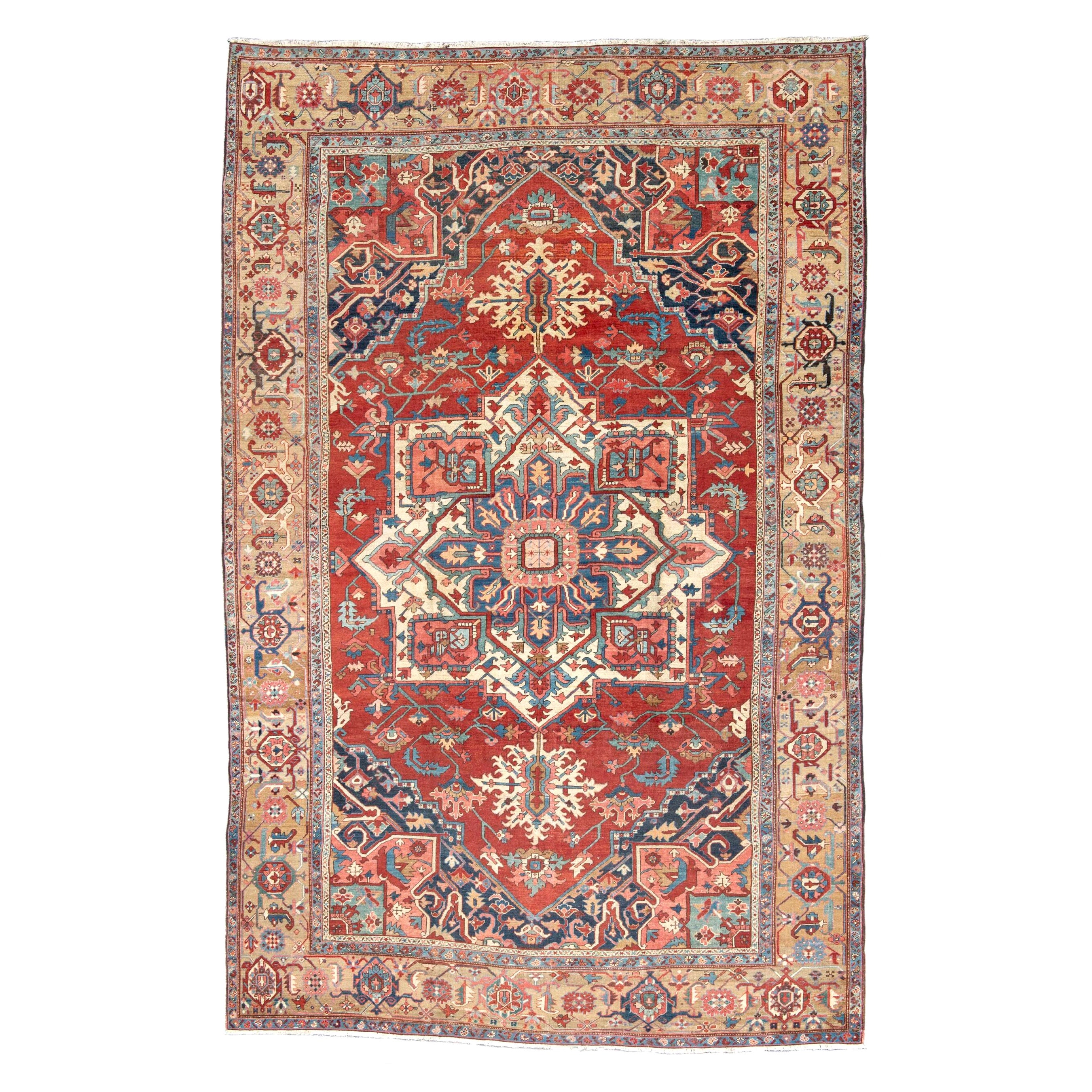 Antique Large Persian Serapi Carpet, c. 1900 For Sale