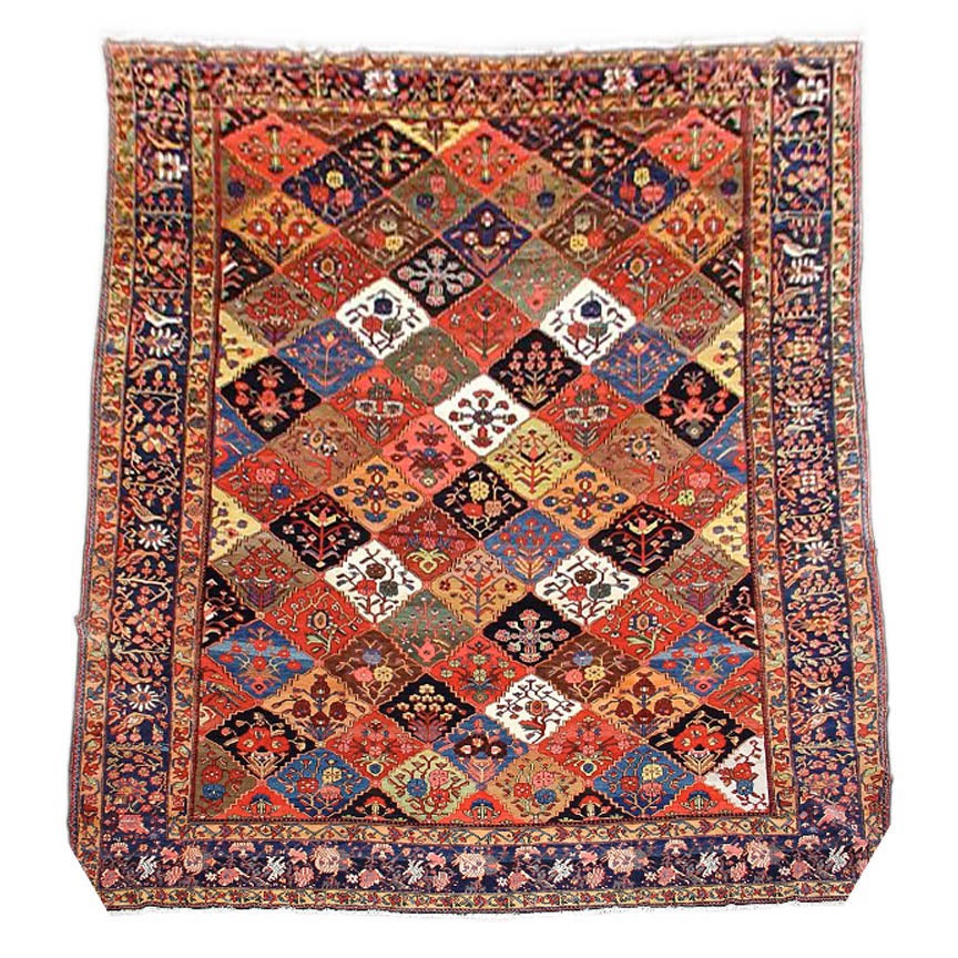 Antique Oversized Persian Bakhtiari Carpet, Early 20th Century