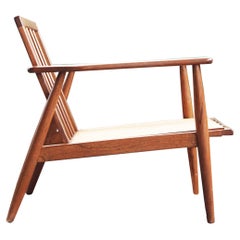 Fab Sculptural Midcentury Danish Style Walnut Lounge Chair Frame
