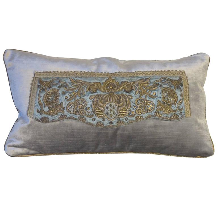 18th Century Embroidery Pillow at 1stdibs