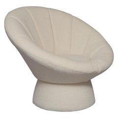 Retro 1970s Bouclé Upholstery Mushroom Style Lounge Chair