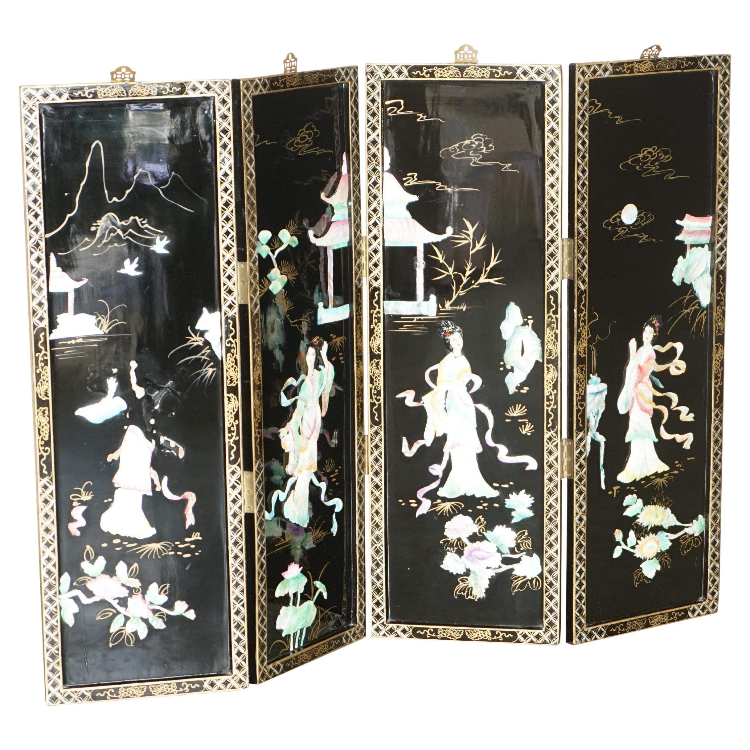 Chinese Export Soapstone Folding Screen Room Divider