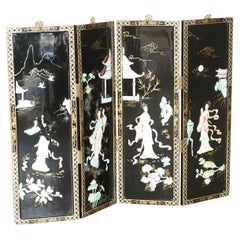 Chinese Export Soapstone Folding Screen Room Divider