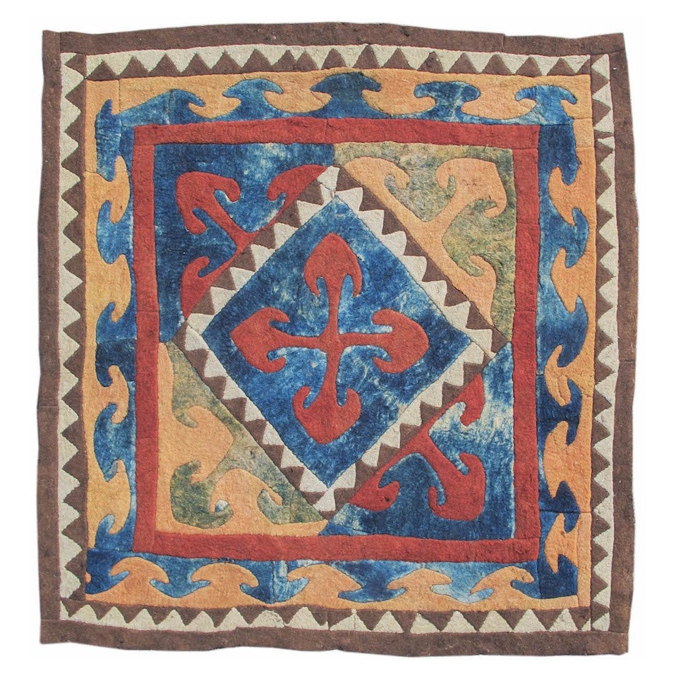 Kyrgyz Felt Fragment Rug, 19th Century For Sale