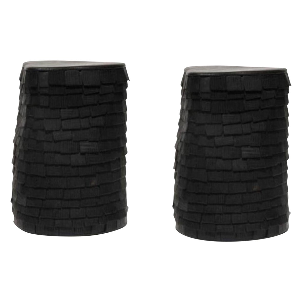 Set of 2 Haystack Stools by Victor Hahner