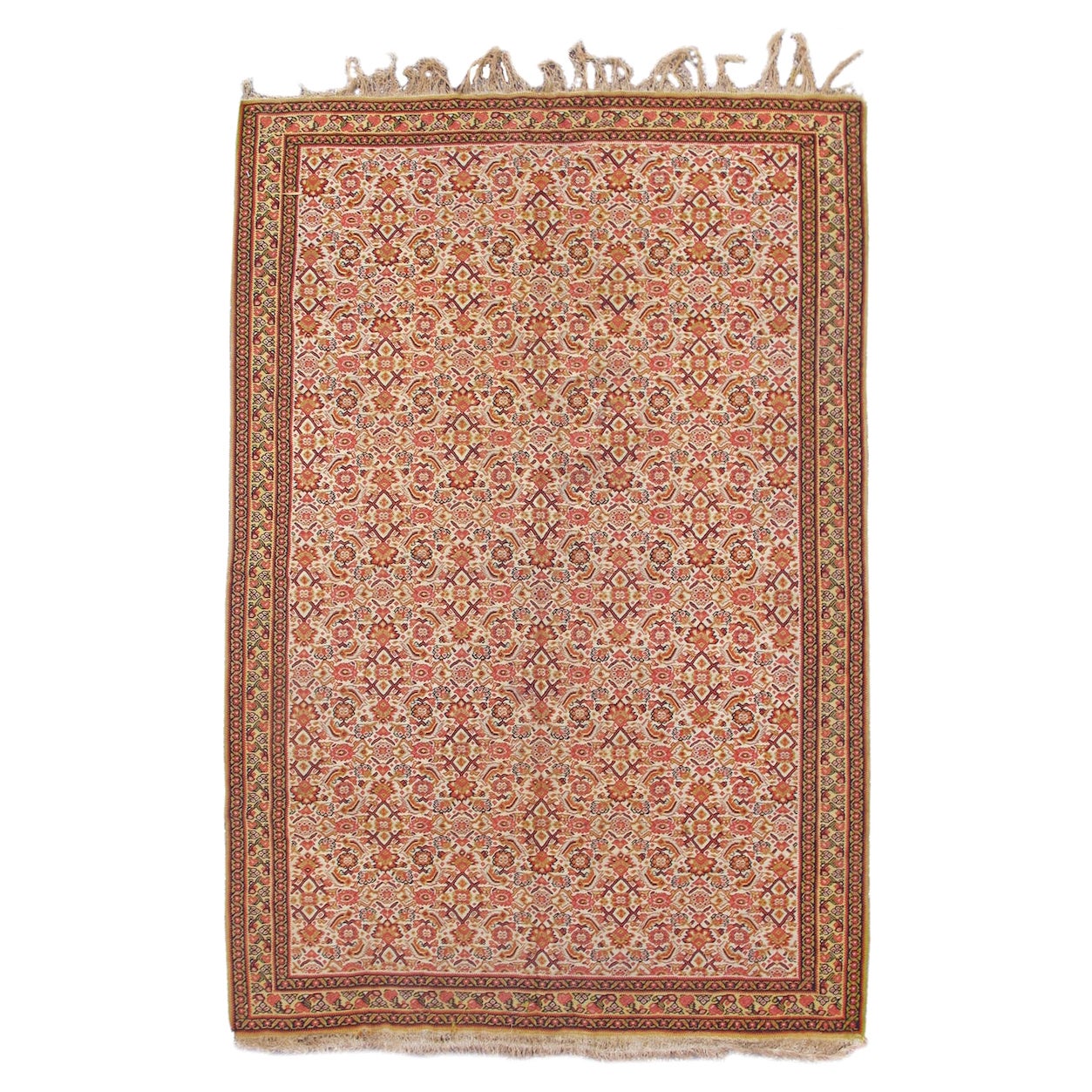 Antiker persischer Senneh-Kelim-Teppich aus dem späten 19. Jahrhundert