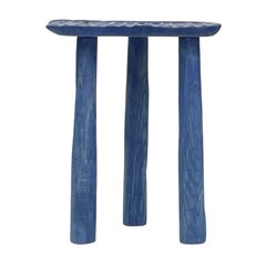 Tabouret bleu à imprimé doigts de Victor Hahner