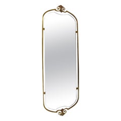 Modern Hollywood Regency Style Brass Full Length Mirror Wall Mirror, 1970s Italy