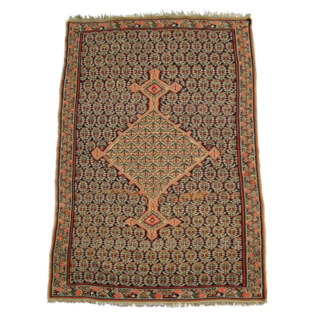 Antiker persischer Senneh-Kelim-Teppich aus Senneh, 19. Jahrhundert