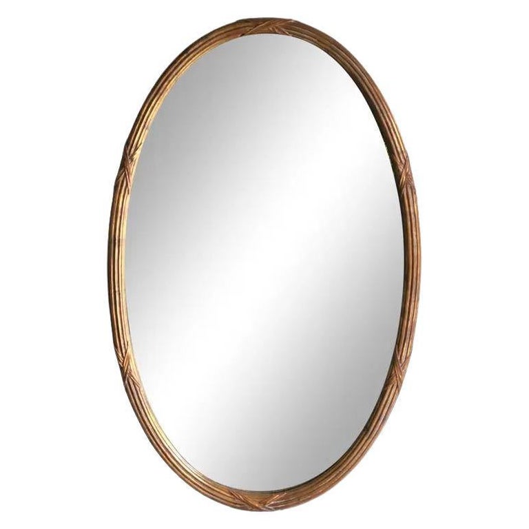 Palladio - Miroir italien vintage en faux roseau