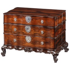 A Dutch-colonial Sri Lankan coromandel wood miniature chest of drawers