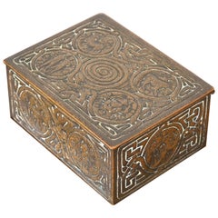 Antique Tiffany Studios New York 'Zodiac' Bronze Box, circa 1910