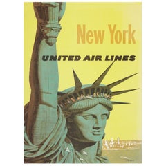 1960 United Airlines, New York Original Vintage Poster