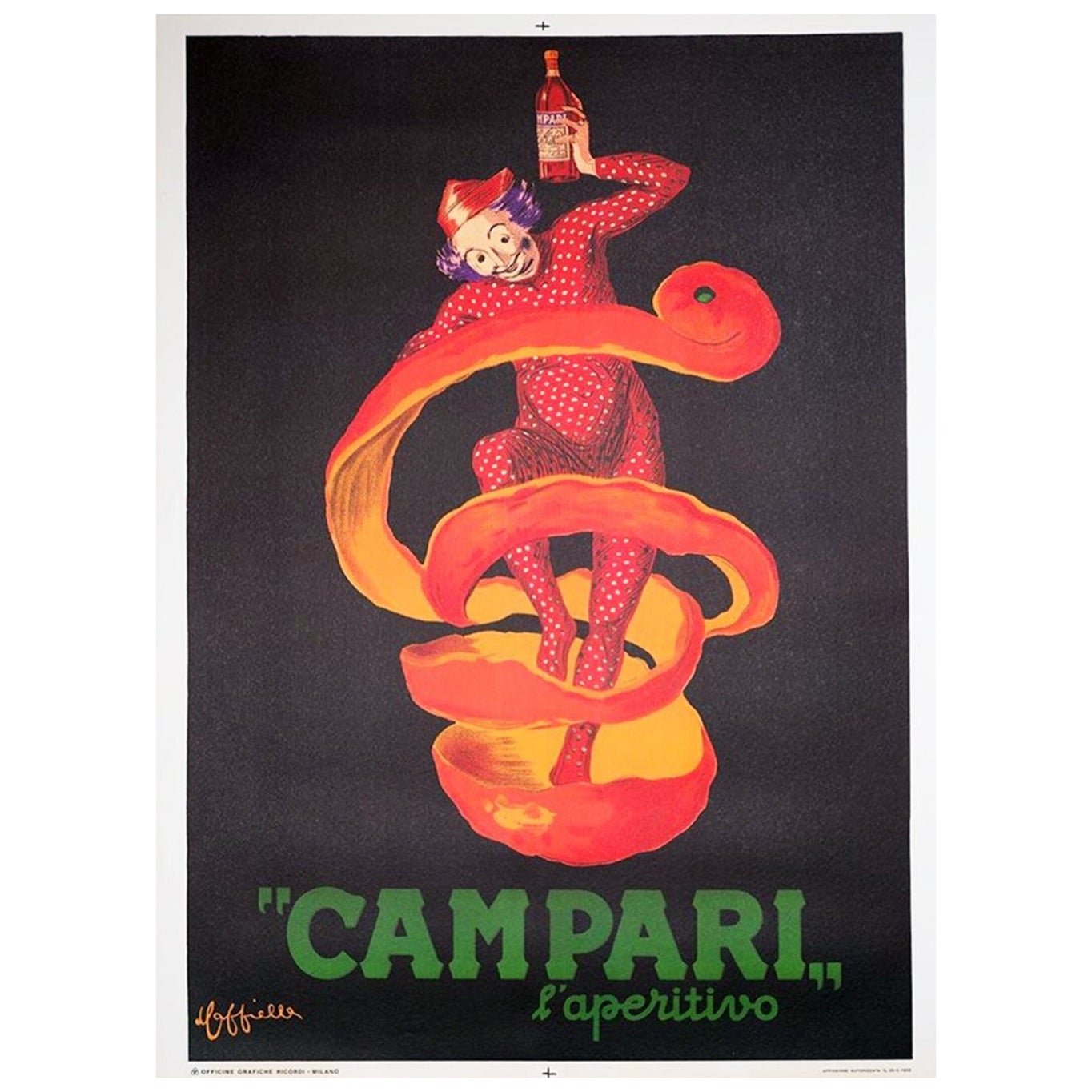 Affiche vintage d'origine Bitter Campari de 1950 en vente