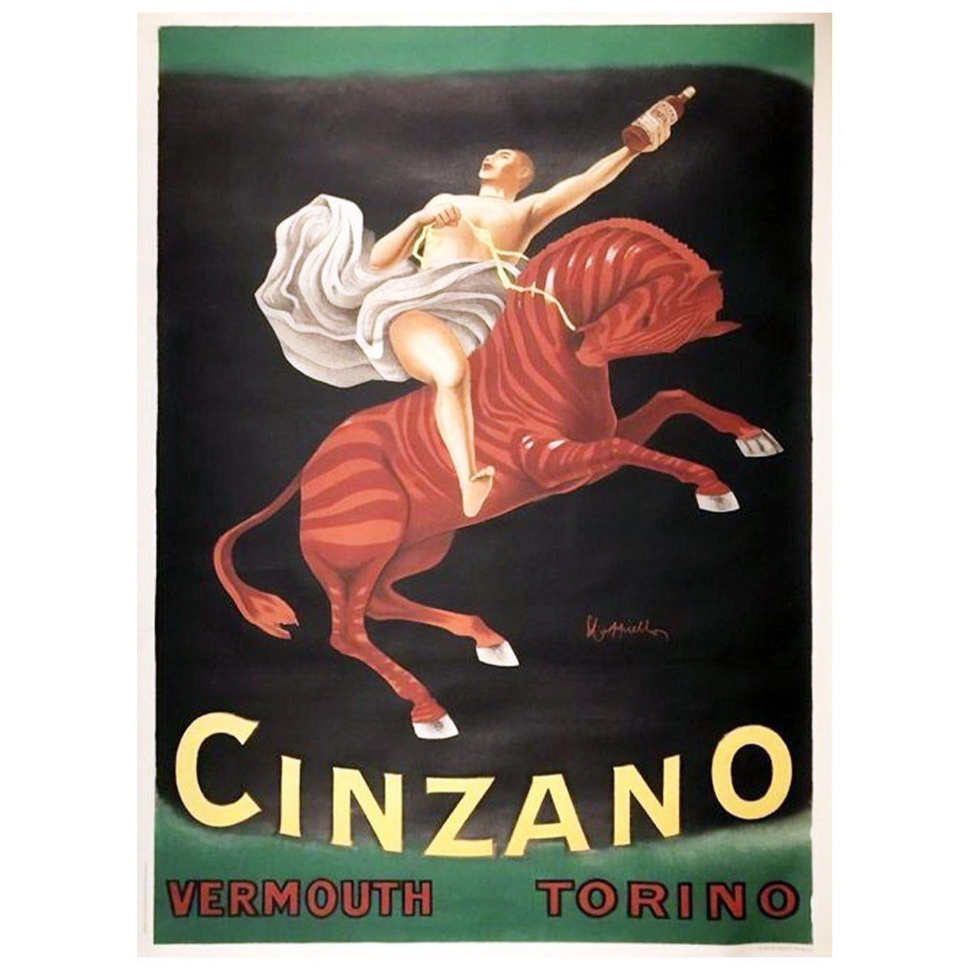 1950 Cinzano Vermouth Original Vintage Poster For Sale