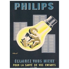 1950 Villemot Philips Original Vintage Poster