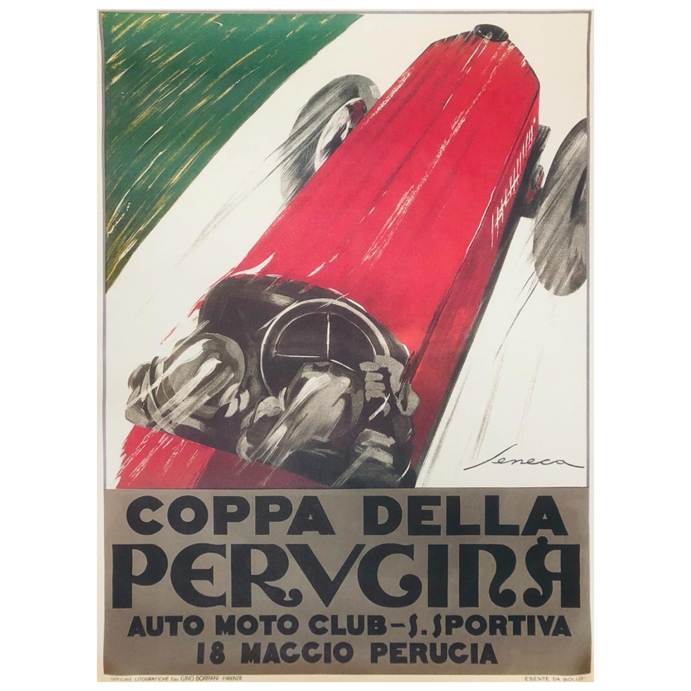 1950 Coppa Della Perugina Original Vintage Poster