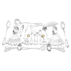 Antique Victorian Sterling Silver Canteen of Cutlery for Twenty-Four Persons