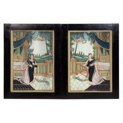 Pair of Watercolors Depicting "The Cult of St Katherine of Alexandria"