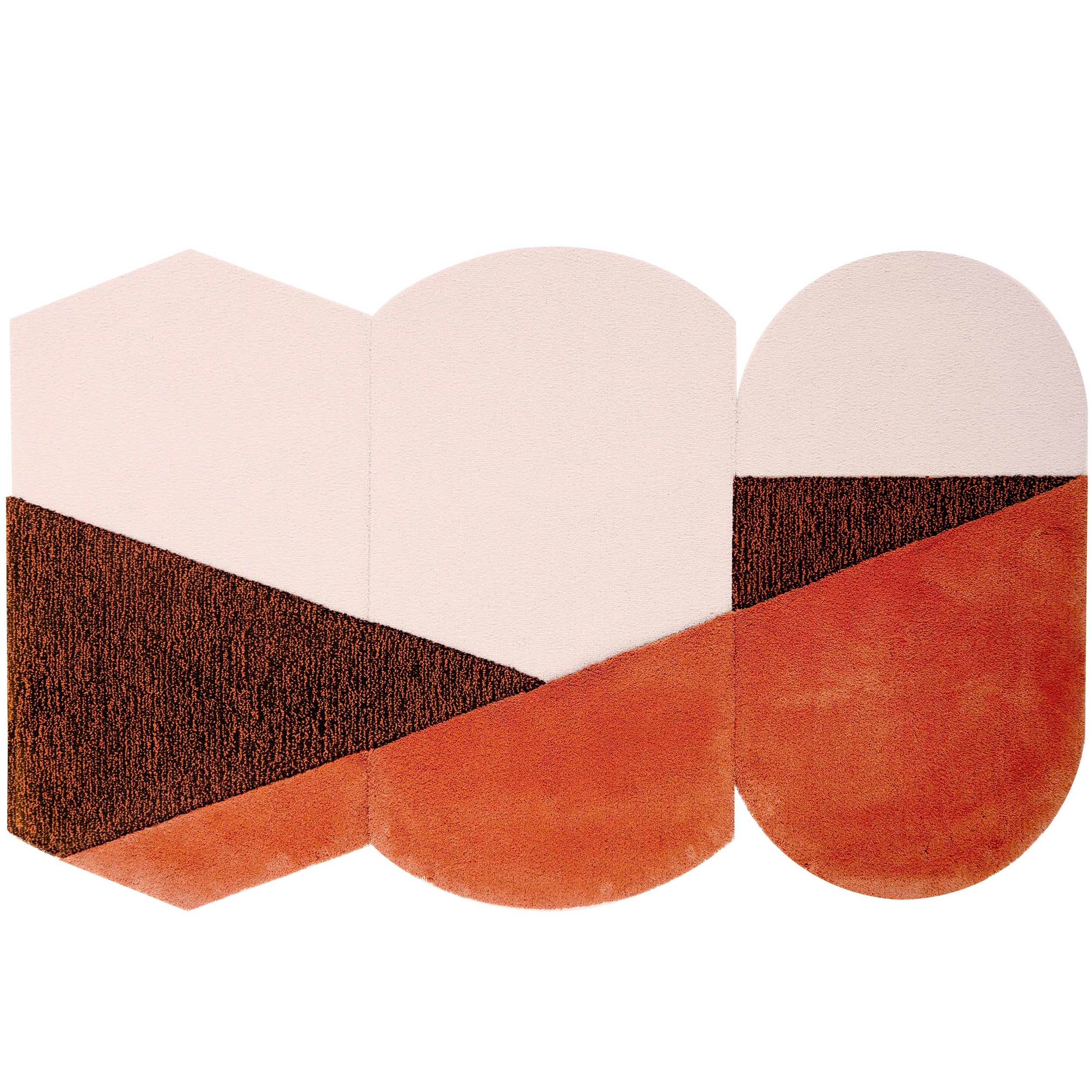 Small Brick Brown Oci Rug Triptych by Seraina Lareida For Sale