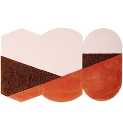 Small Brick Brown Oci Rug Triptych by Seraina Lareida