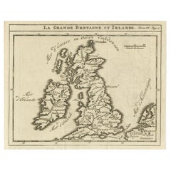 Rare Small Antique Map of Great Britain and Ireland