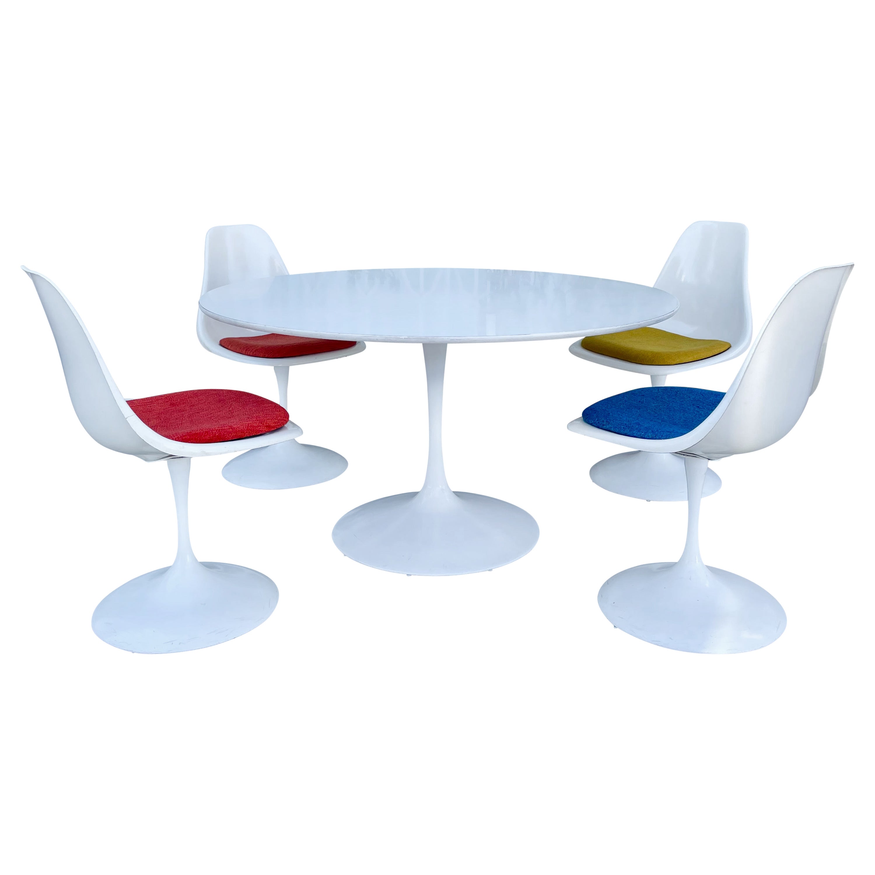 Midcentury Tulip Dining Table Set Styled After Eero Saarinen For Sale