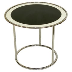 Table à boissons ronde Art Déco en chrome et verre miroir d'Angleterre