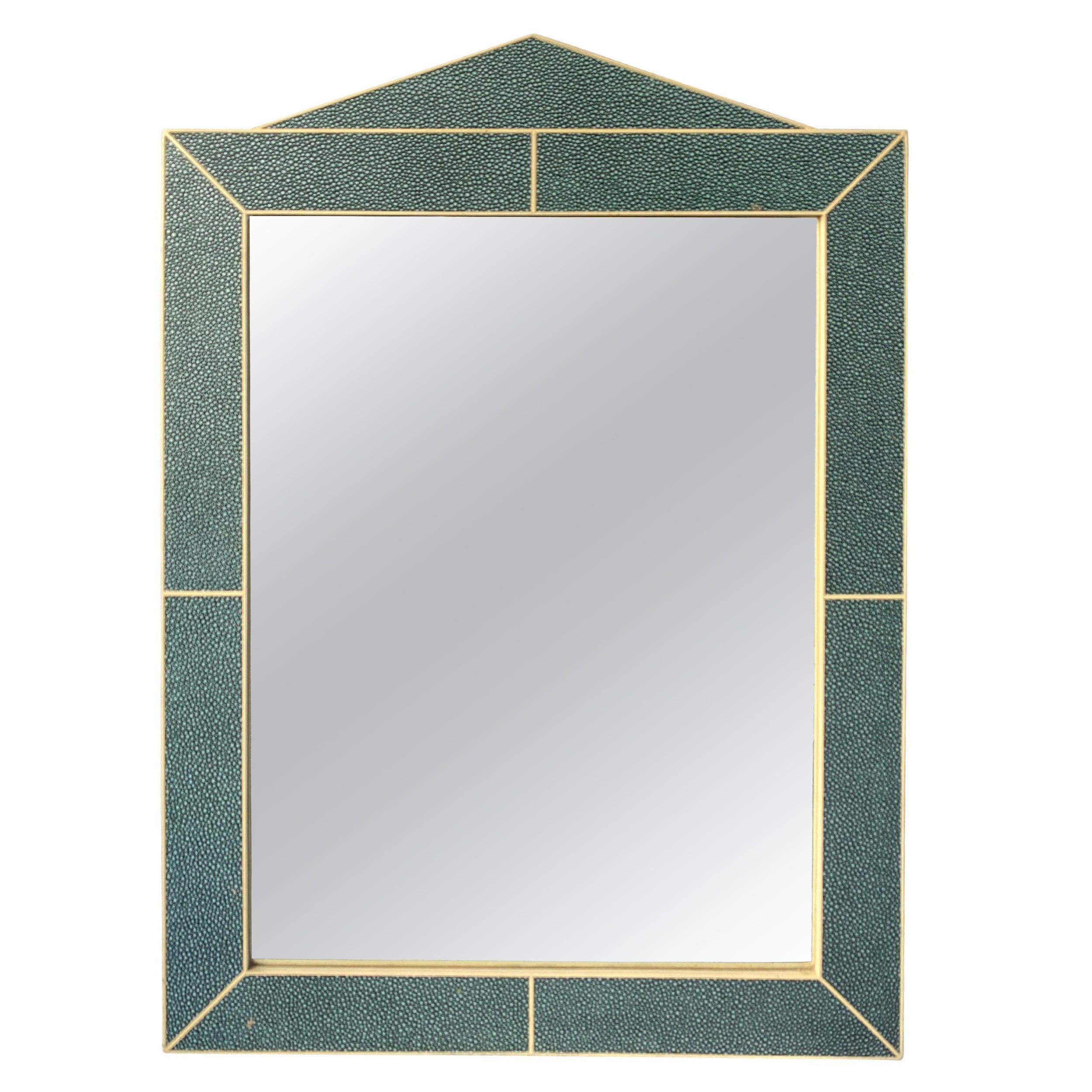 Vintage Shagreen Table Mirror from London For Sale