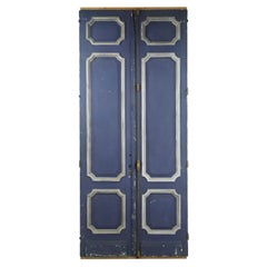 Antique Tall 3 Panel Wood Double Doors 