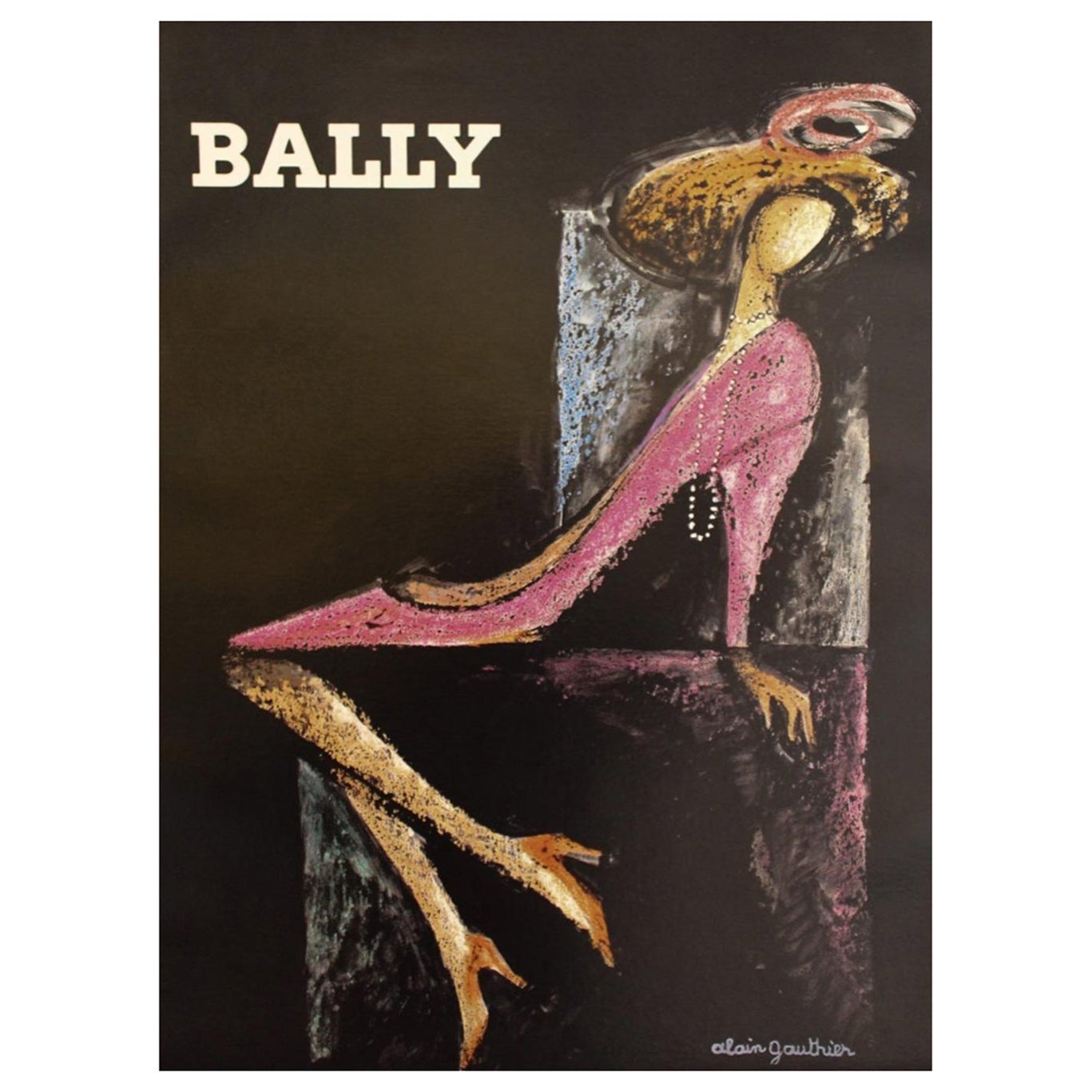 Affiche vintage d'origine Bally - Rocks, 1970 en vente
