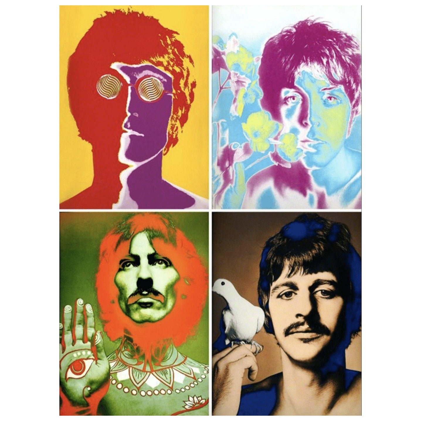 Ensemble de 4 affiches vintage originales des Beatles par Richard Avedon, 1968