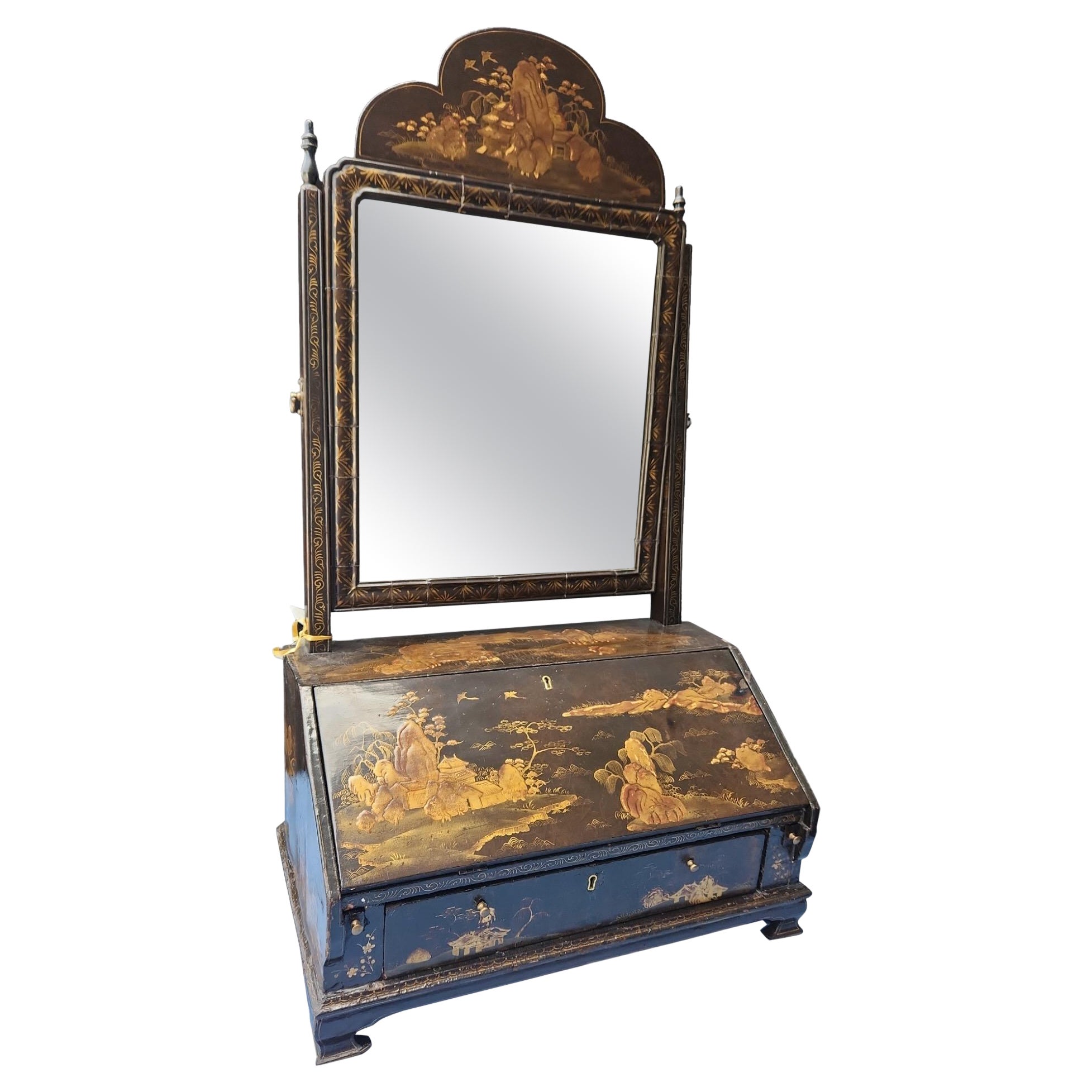 19th Century English Chinoiserie Dressing Mirror